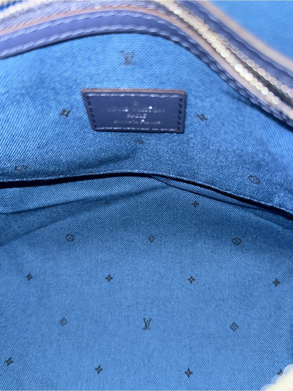 Louis Vuitton Blue and White Monogram Speedy Bandoulière Satchel - Picture 6 of 7